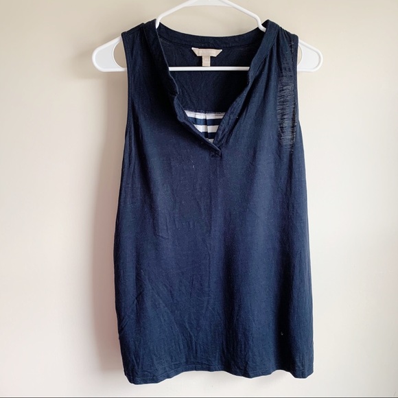 Banana Republic Blue Striped Back Tank Top Blouse - Picture 1 of 4